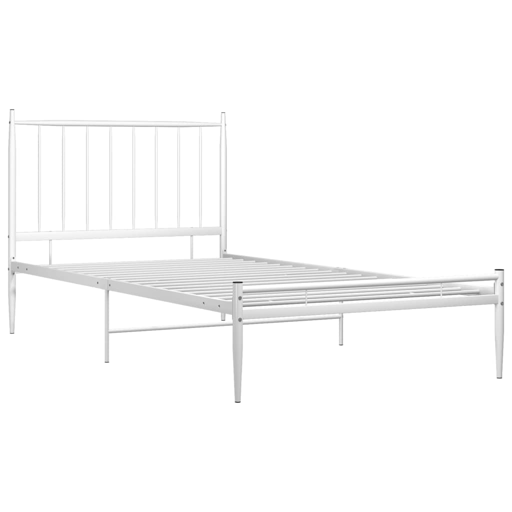 Cadre de lit sans matelas blanc métal 90x200 cm - XIOS