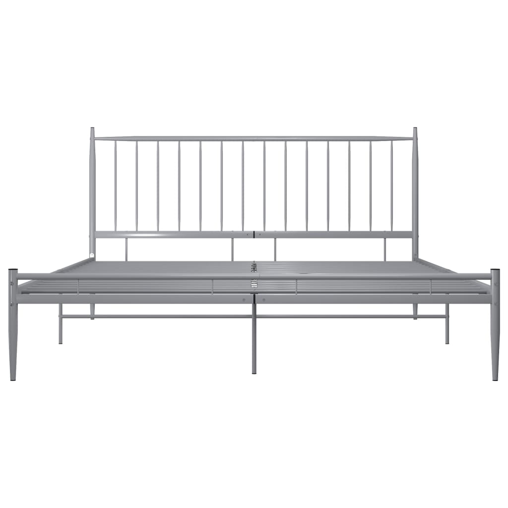 Cadre de lit sans matelas gris métal 200x200 cm - XIOS