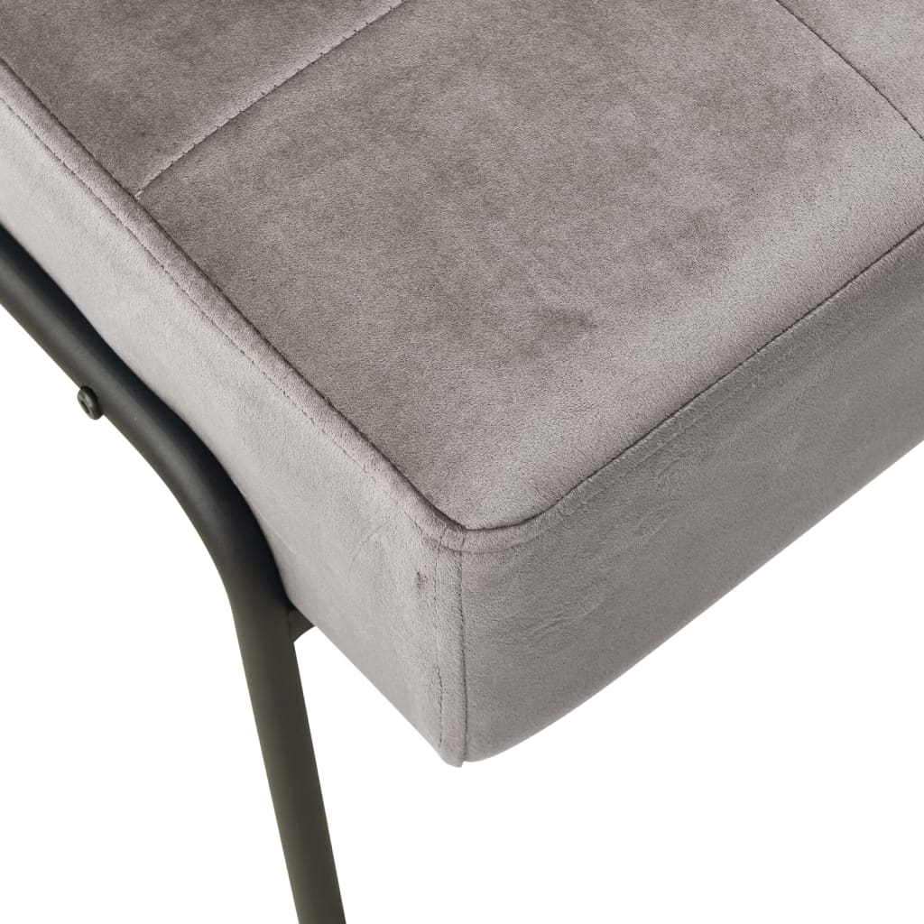 Chaise de relaxation 65x79x87 cm Gris clair Velours - XIOS