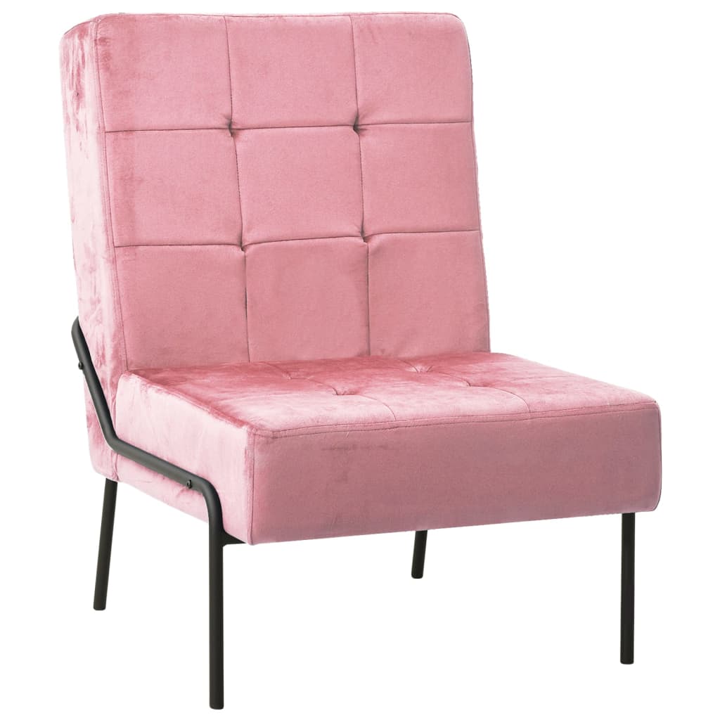 Chaise de relaxation 65x79x87 cm Rose Velours - XIOS