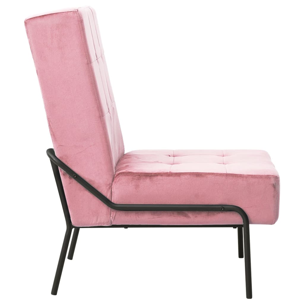 Chaise de relaxation 65x79x87 cm Rose Velours - XIOS