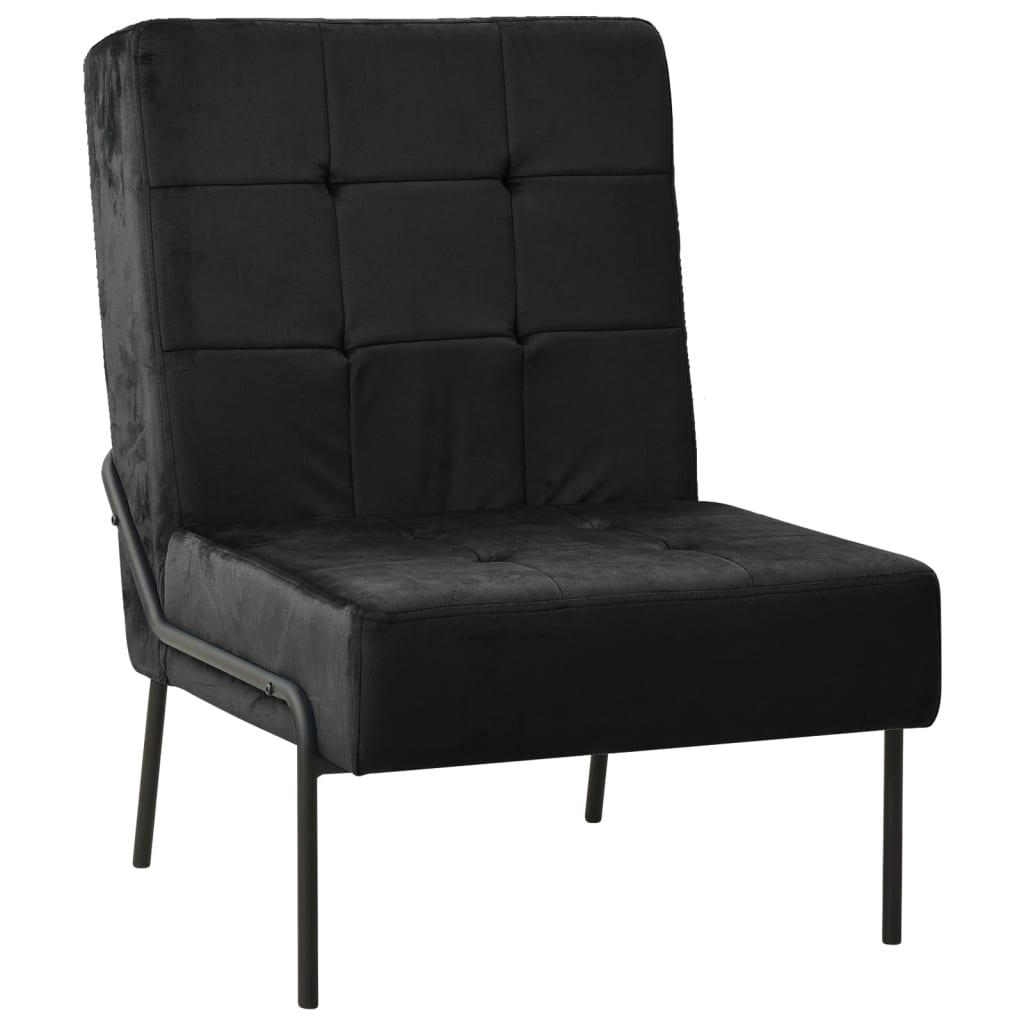 Chaise de relaxation 65x79x87 cm Noir Velours - XIOS