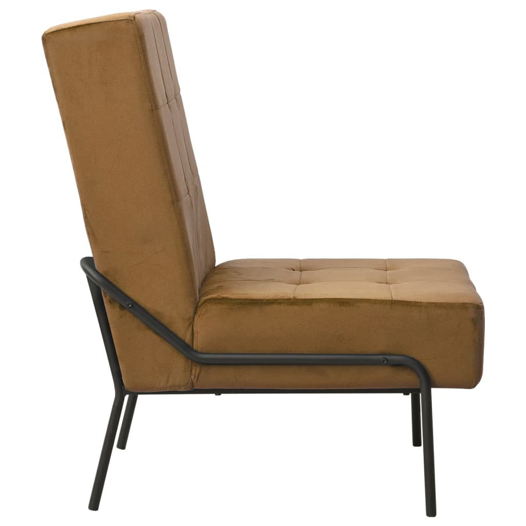Chaise de relaxation 65x79x87 cm Marron Velours - XIOS
