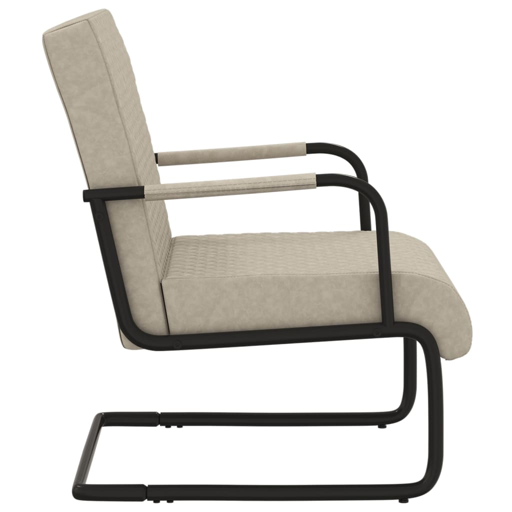 Chaise cantilever Gris clair Similicuir - XIOS