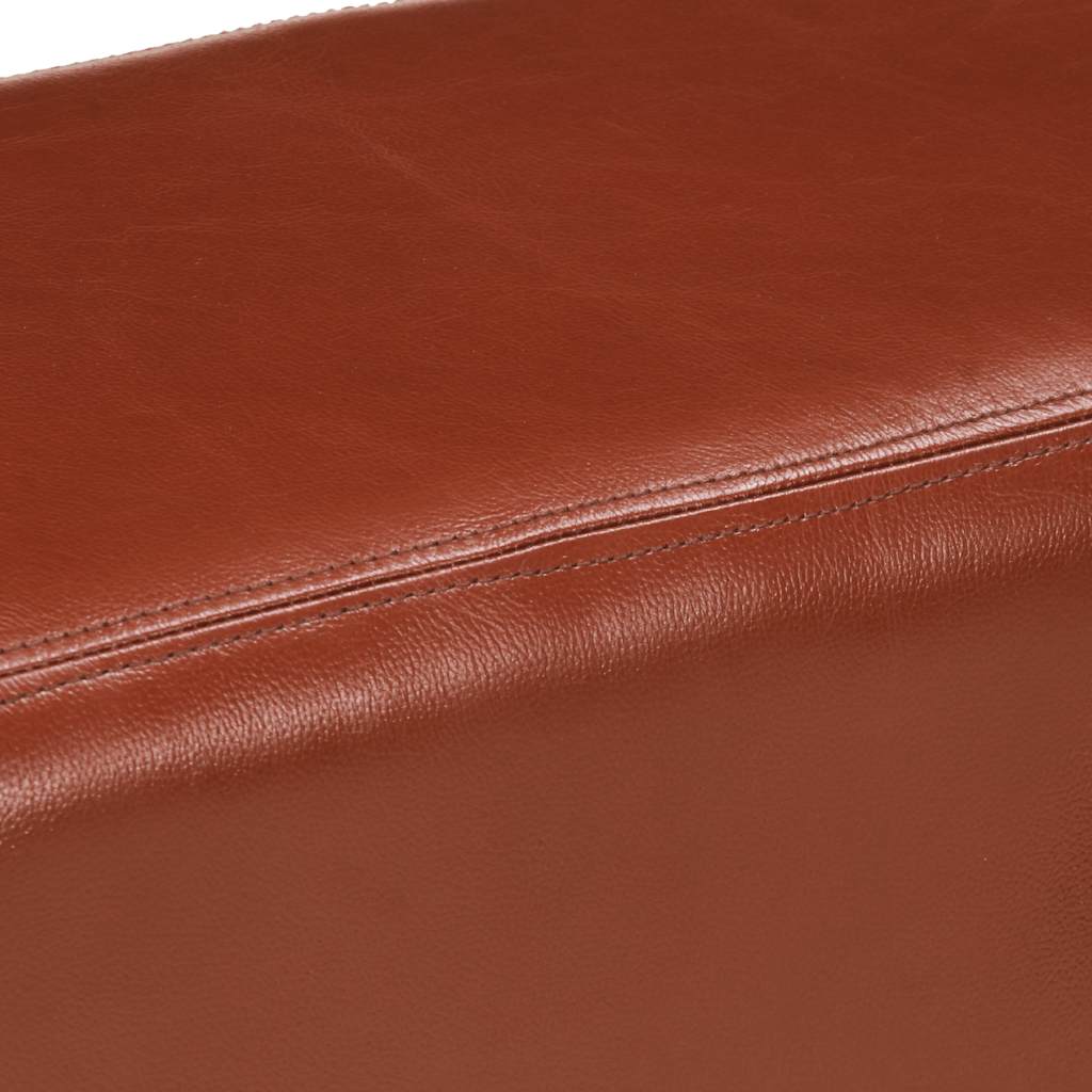 Banc saut de cheval 160 cm Marron Cuir véritable et bois acacia - XIOS