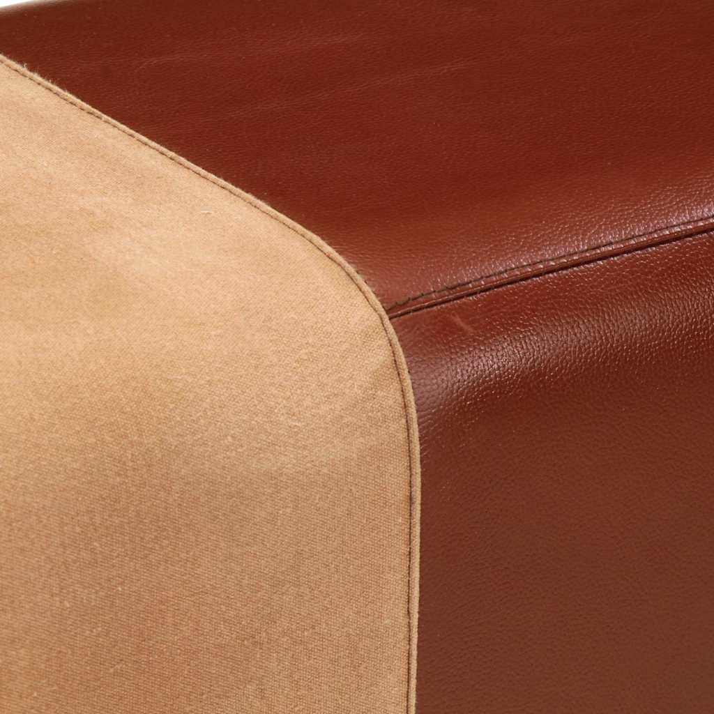 Banc saut de cheval 160 cm Marron Cuir véritable et bois acacia - XIOS