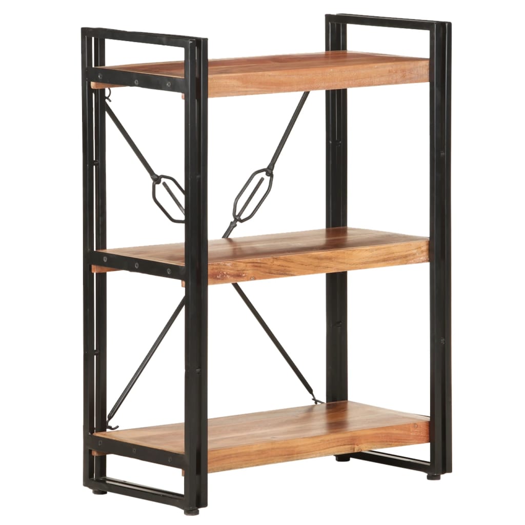 Bibliothèque à 3 niveaux 60x30x80 cm Bois d'acacia massif - XIOS