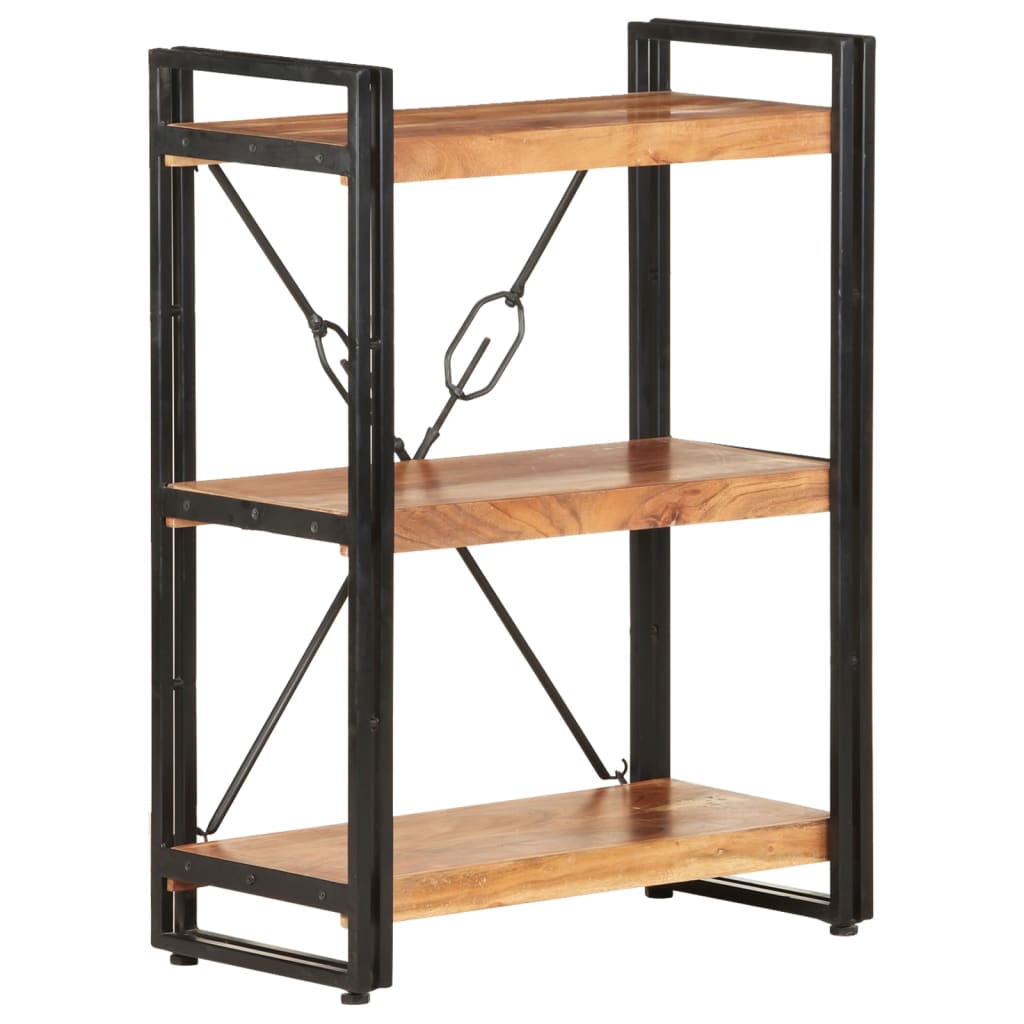 Bibliothèque à 3 niveaux 60x30x80 cm Bois d'acacia massif - XIOS