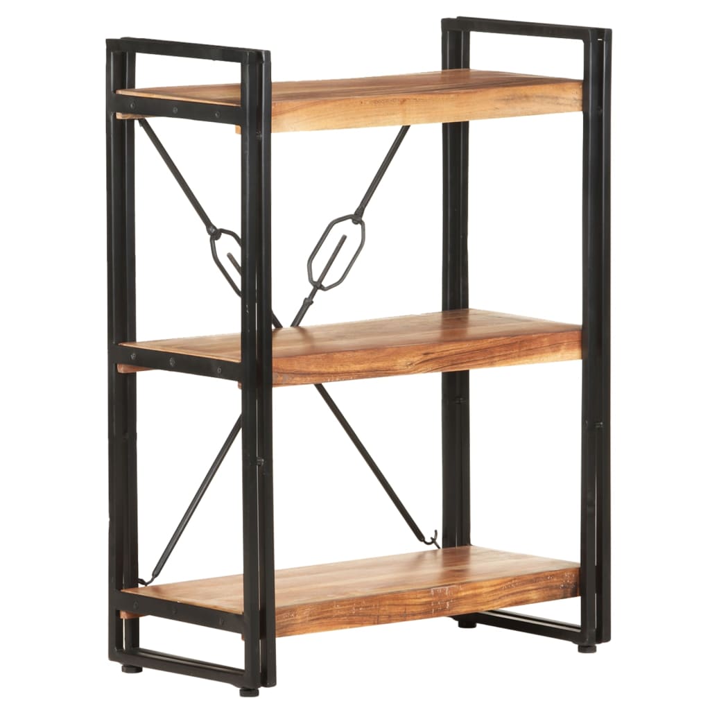 Bibliothèque à 3 niveaux 60x30x80 cm Bois d'acacia massif - XIOS