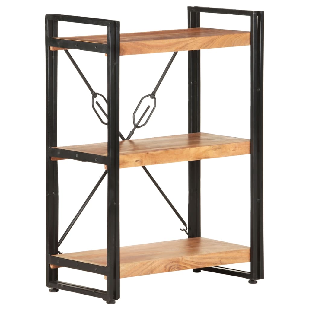 Bibliothèque à 3 niveaux 60x30x80 cm Bois d'acacia massif - XIOS