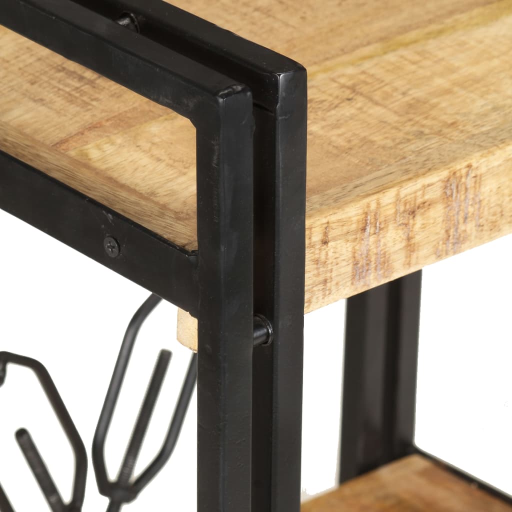 Bibliothèque à 3 niveaux 60x30x80 cm Bois de manguier massif - XIOS