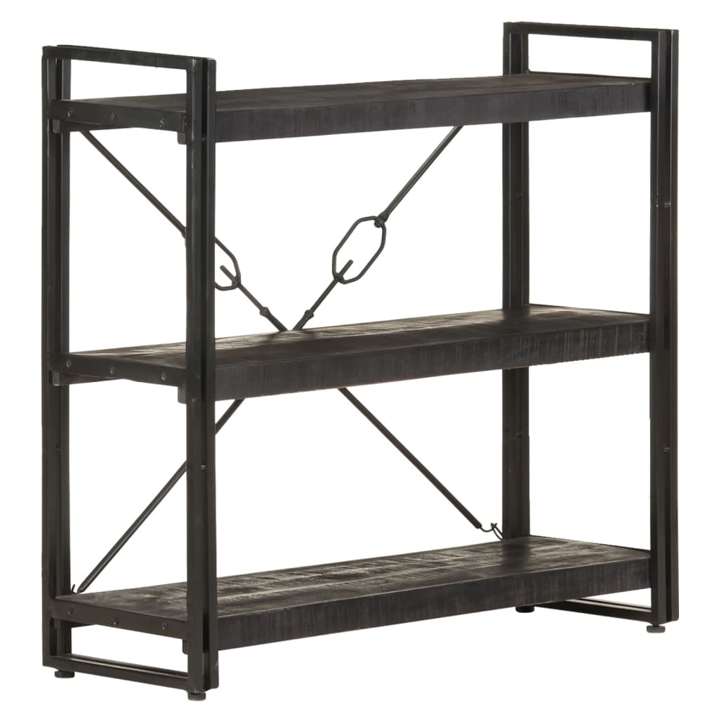 Bibliothèque à 3 niveaux 90x30x80 cm Bois de manguier massif - XIOS