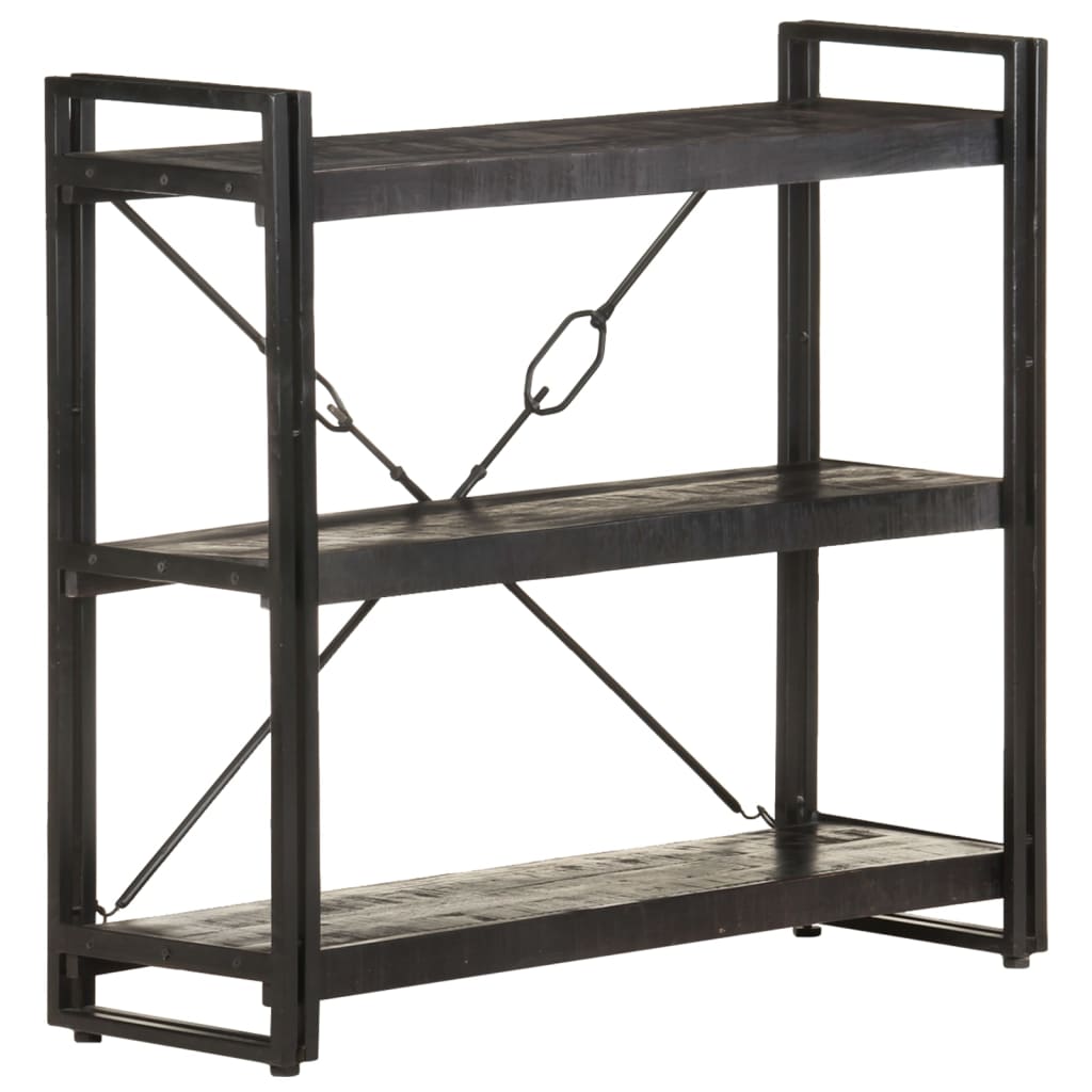 Bibliothèque à 3 niveaux 90x30x80 cm Bois de manguier massif - XIOS