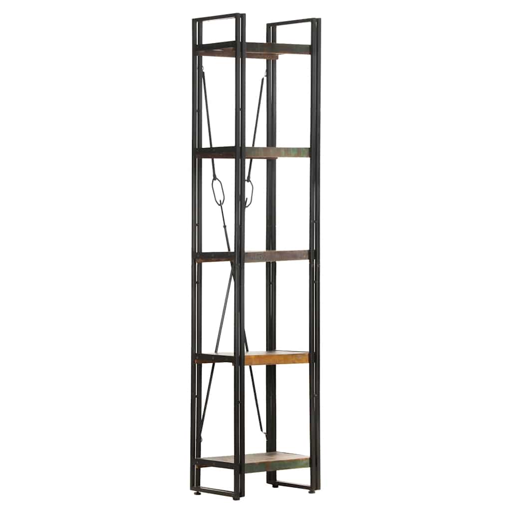 Bibliothèque 5 niveaux 40x30x180 cm Bois de récupération massif - XIOS