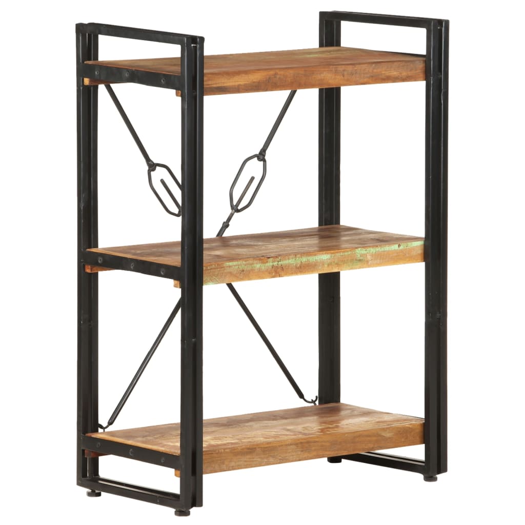 Bibliothèque à 3 niveaux 60x30x80cm Bois de récupération massif - XIOS