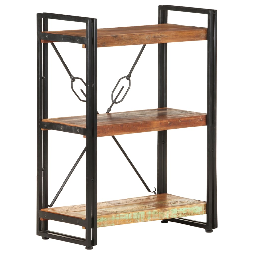 Bibliothèque à 3 niveaux 60x30x80cm Bois de récupération massif - XIOS