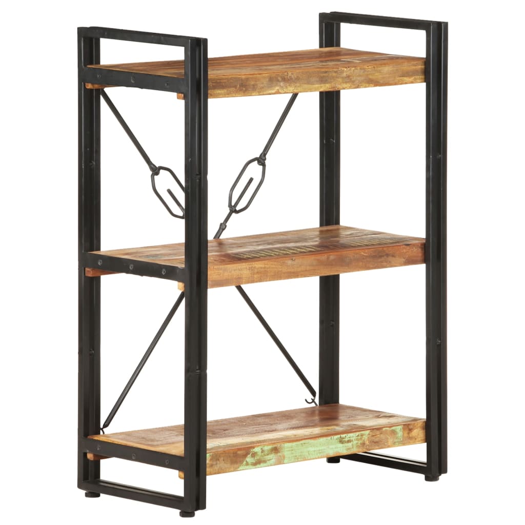 Bibliothèque à 3 niveaux 60x30x80cm Bois de récupération massif - XIOS