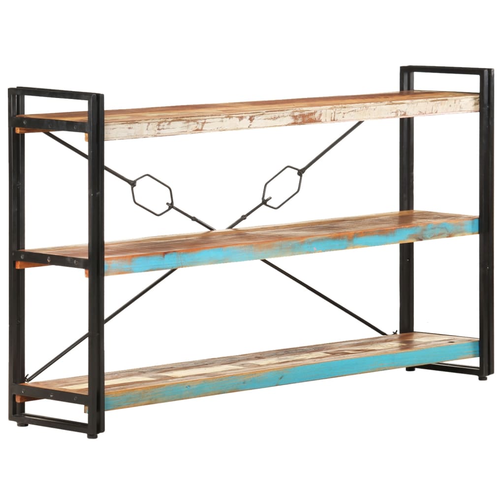 Bibliothèque 3 niveaux 140x30x80 cm Bois de récupération massif - XIOS