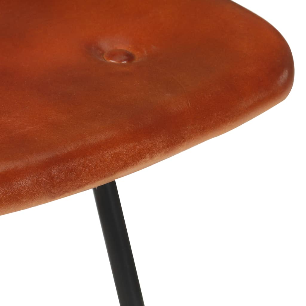 Tabourets de bar lot de 2 marron cuir véritable - XIOS