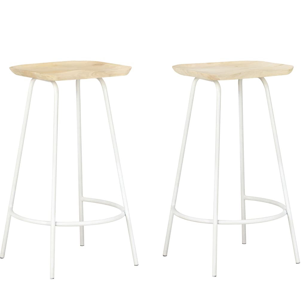 Tabourets de bar lot de 2 bois de manguier massif - XIOS