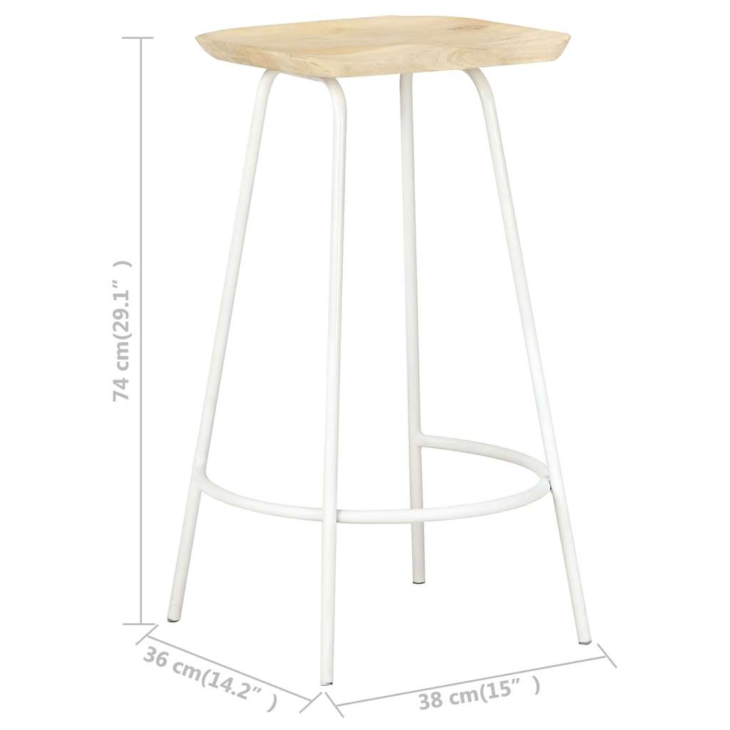 Tabourets de bar lot de 2 bois de manguier massif - XIOS