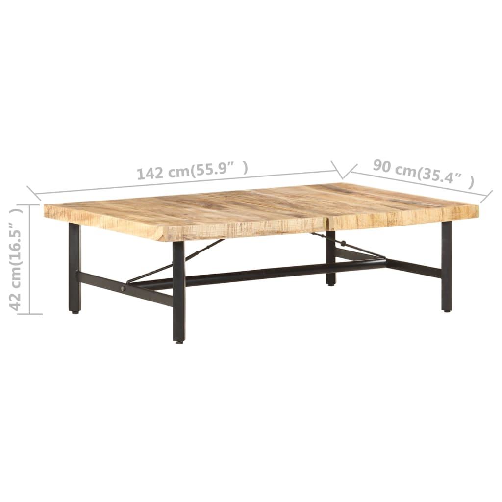 Table basse 142x90x42 cm Bois de manguier massif - XIOS