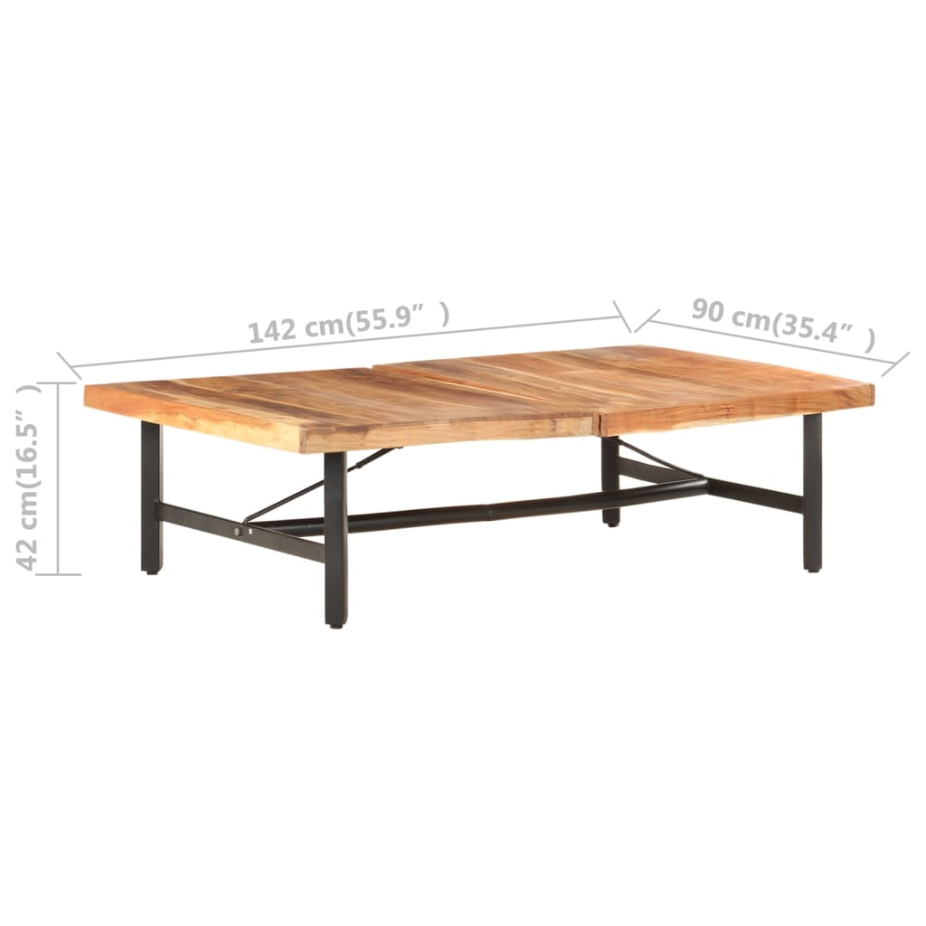 Table basse 142x90x42 cm Bois d'acacia massif - XIOS