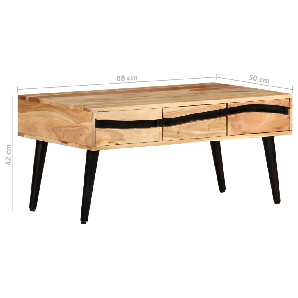 Table basse 88x50x42 cm Bois d'acacia solide - XIOS