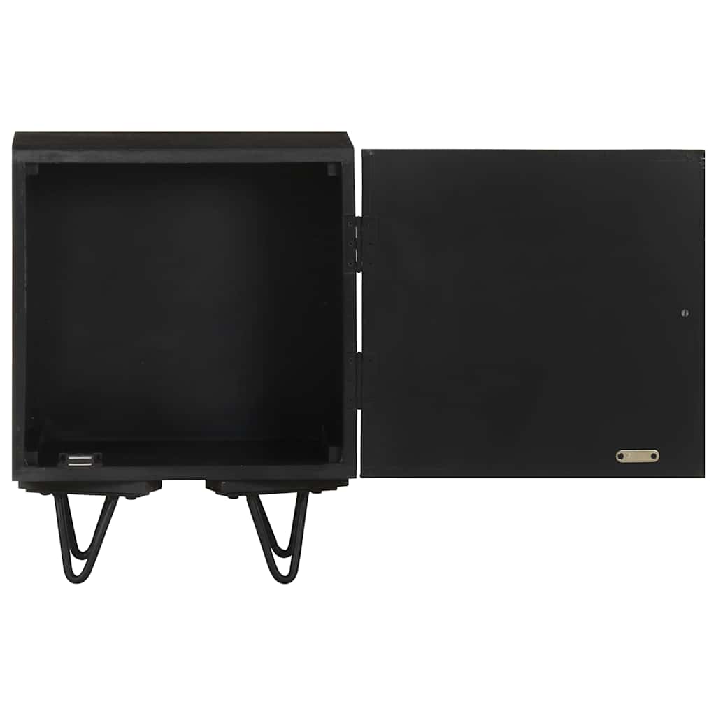 Table de chevet avec front en laiton 40x30x50cm Manguier massif - XIOS