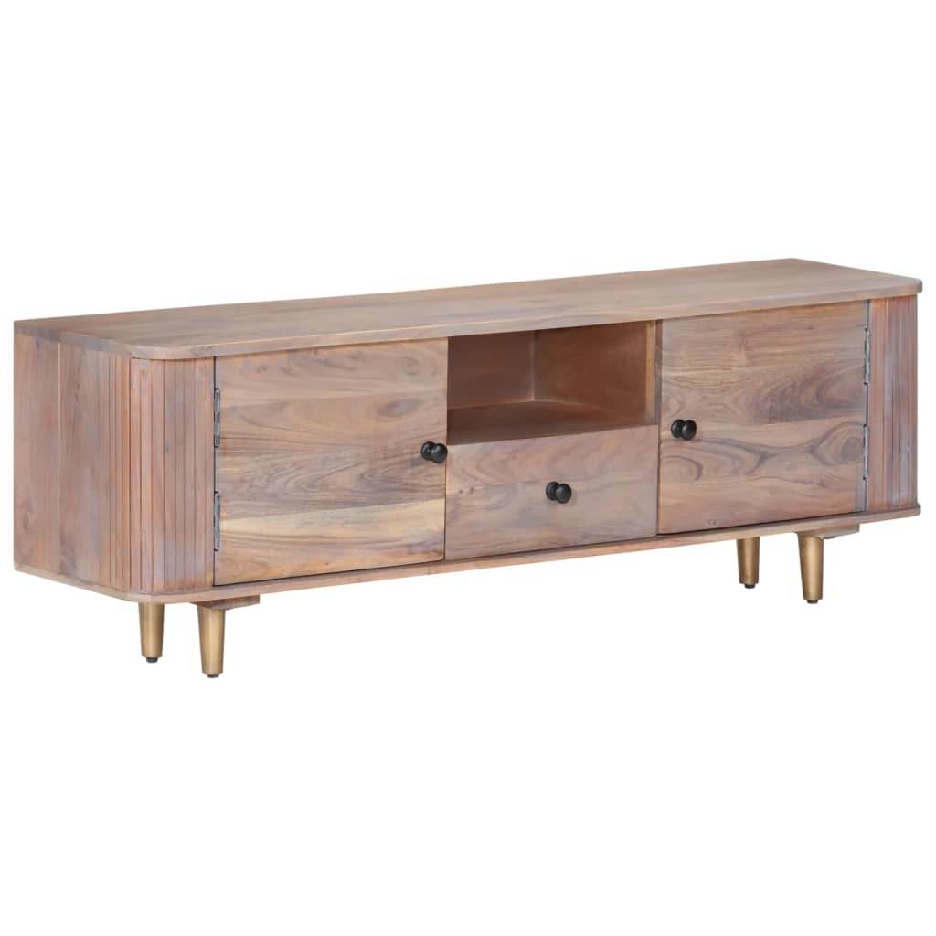 Meuble TV 118x30x40 cm Bois d'acacia massif - XIOS