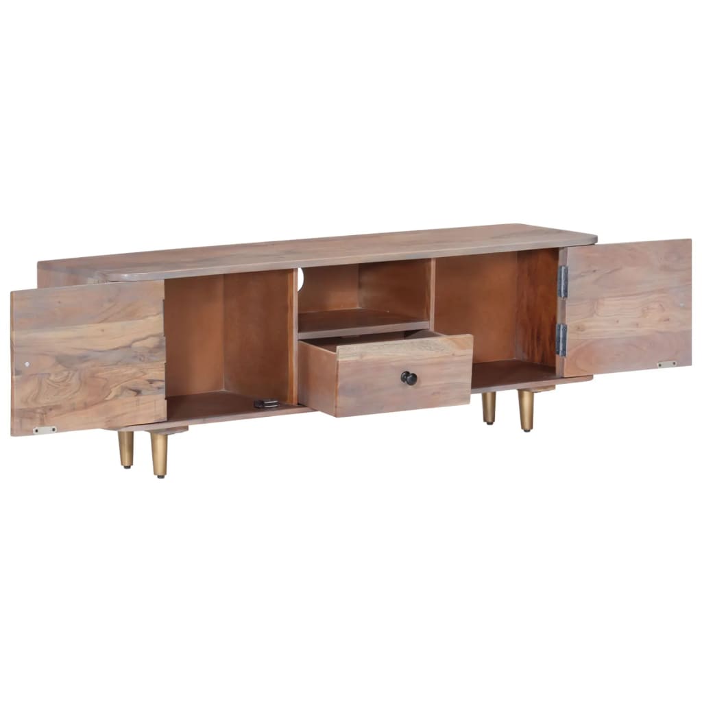 Meuble TV 118x30x40 cm Bois d'acacia massif - XIOS