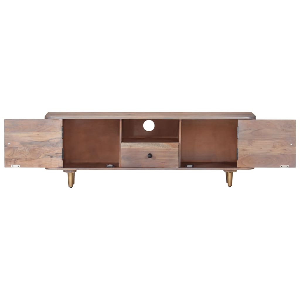 Meuble TV 118x30x40 cm Bois d'acacia massif - XIOS