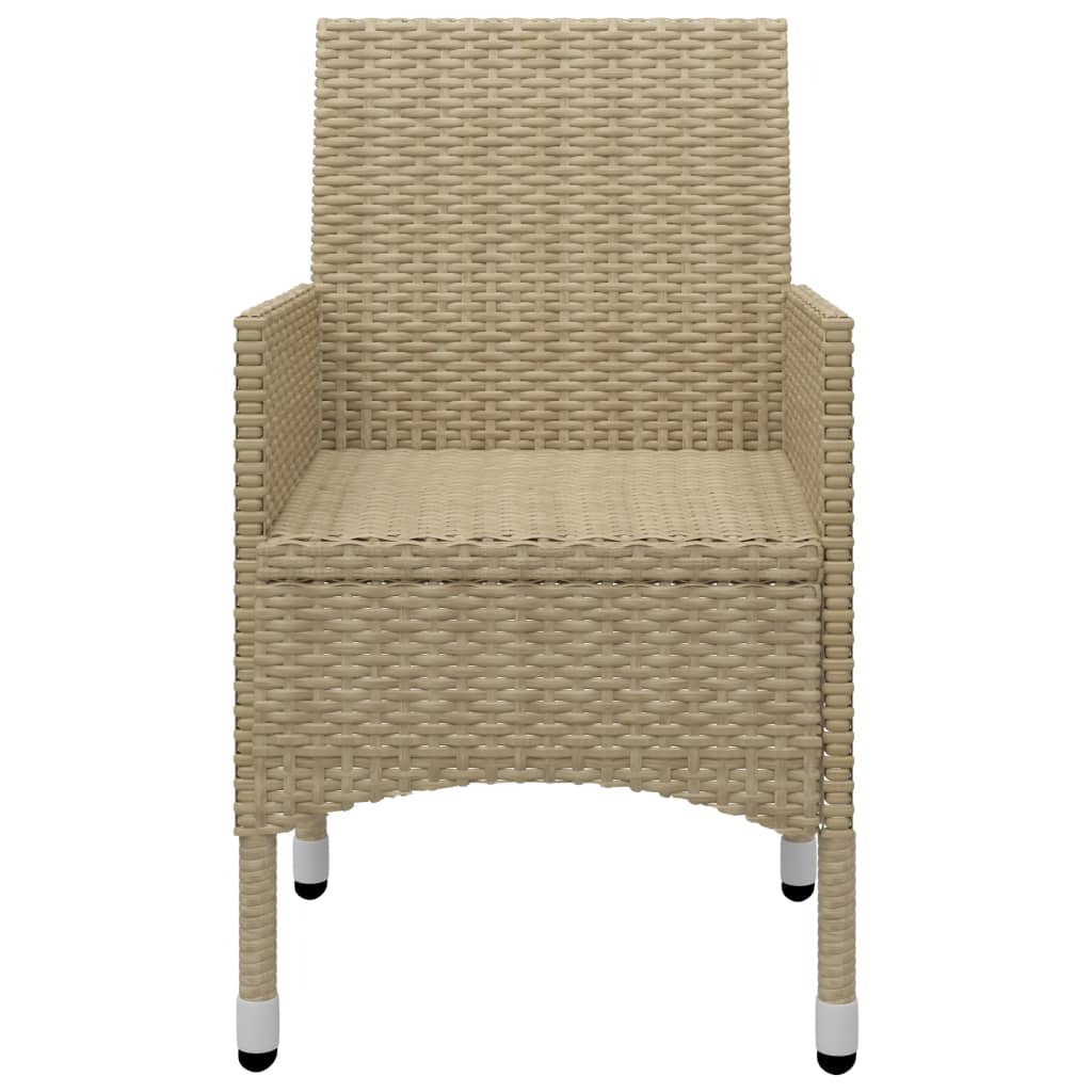 Ensemble à manger de jardin 5 pcs Résine tressée et verre Beige