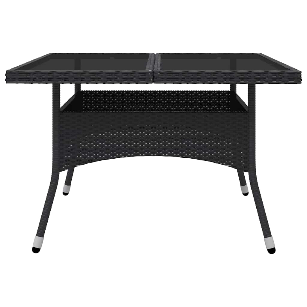 Ensemble à Manger de jardin 9 pcs Résine tressée et verre Noir