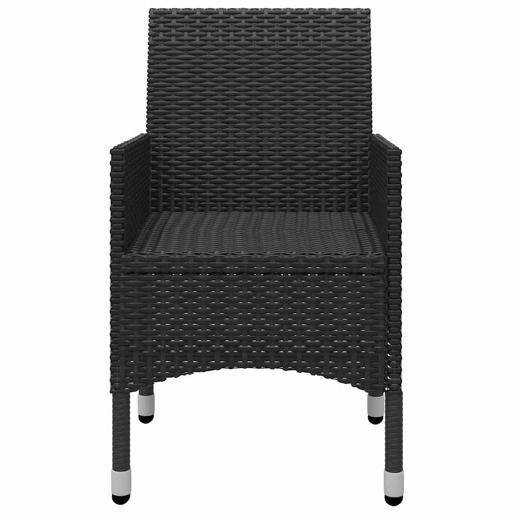 Ensemble à Manger de jardin 9 pcs Résine tressée et verre Noir
