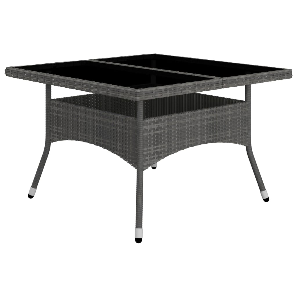 Ensemble à manger de jardin 9 pcs Résine tressée et verre Gris