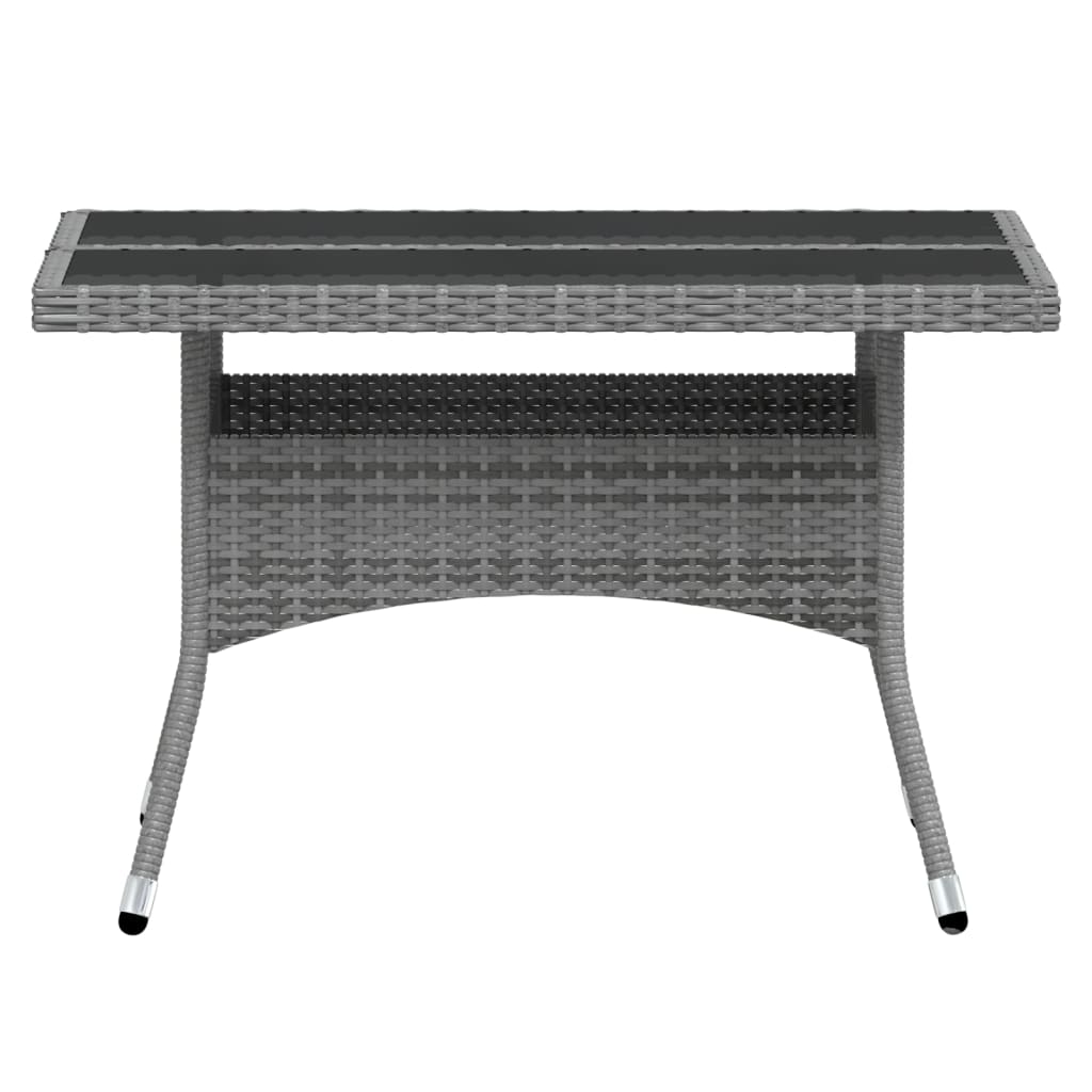Ensemble à Manger jardin 5 pcs résine tressée verre trempé Gris