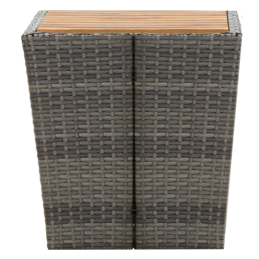 Ensemble de bistro 3 pcs Résine tressée et bois d'acacia Gris