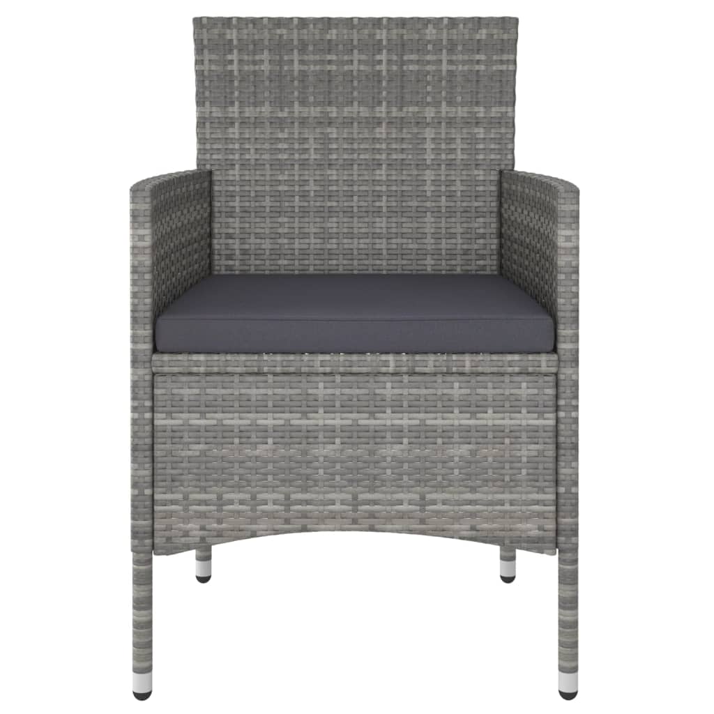 Ensemble de bistro jardin 5pcs Résine tressée verre trempé Gris