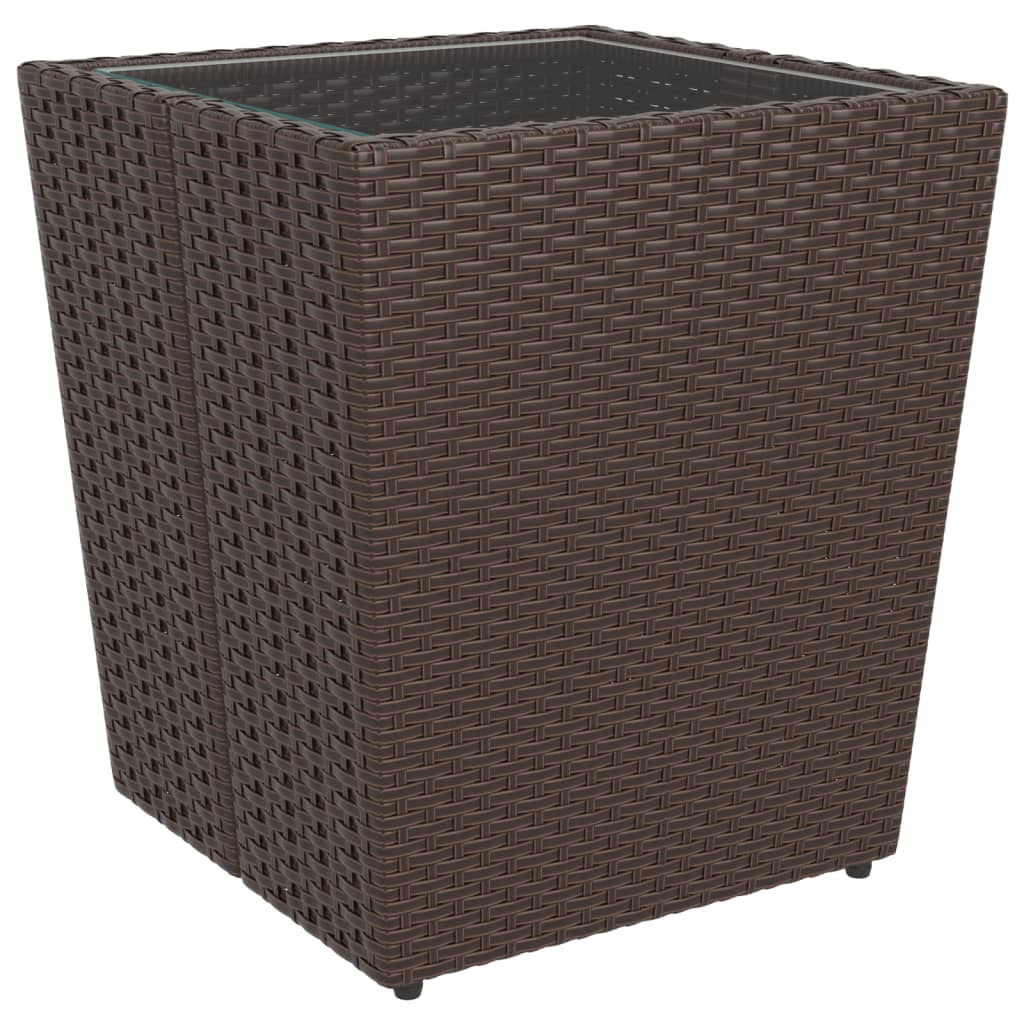 Ensemble de bistro de jardin 5 pcs poly rotin et verre trempé