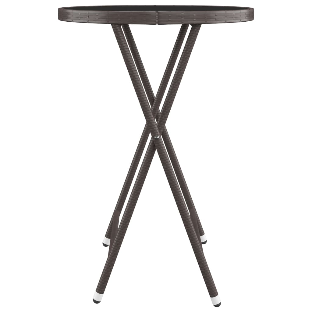 Ensemble de bistro de jardin 3 pcs poly rotin et verre trempé