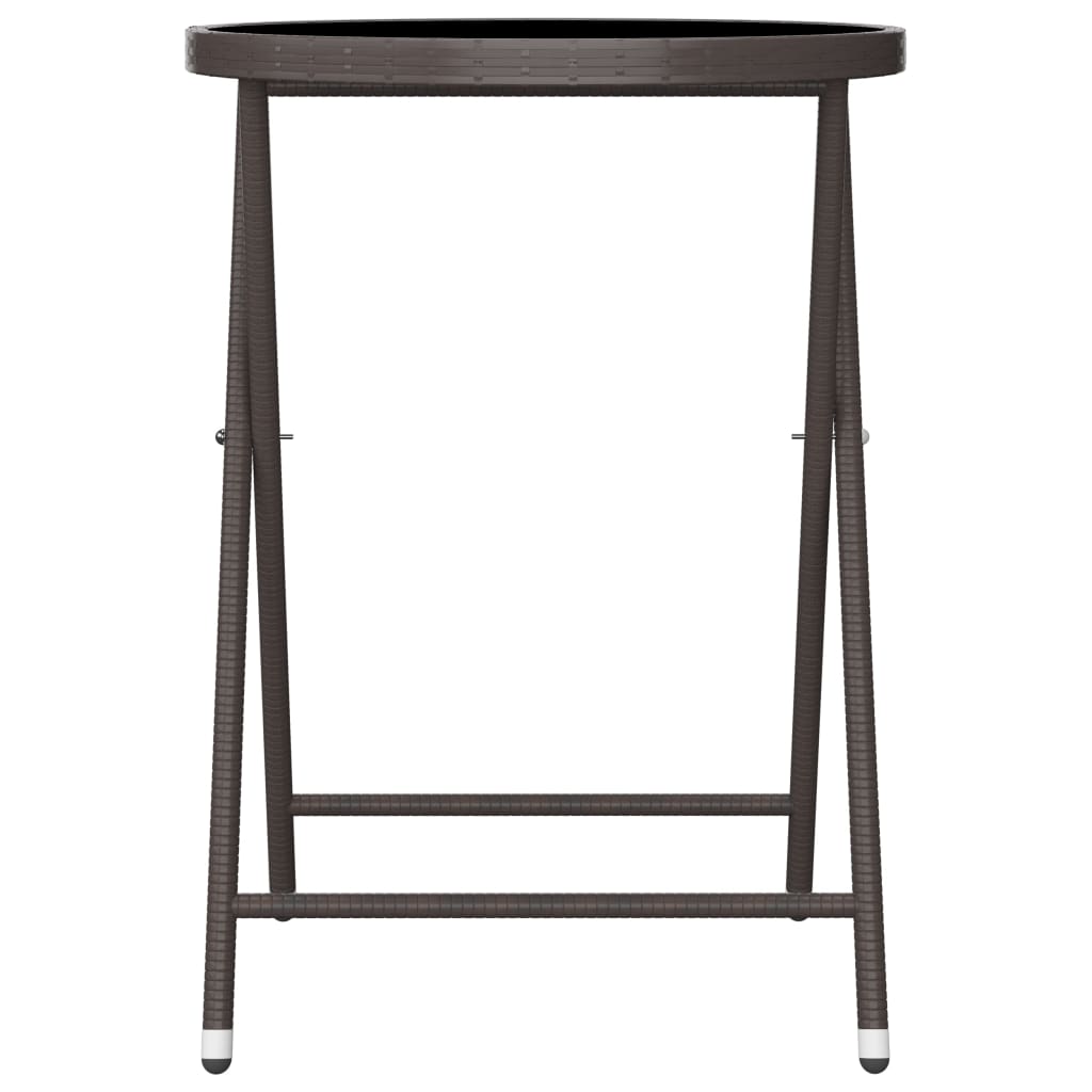 Ensemble de bistro de jardin 3 pcs poly rotin et verre trempé