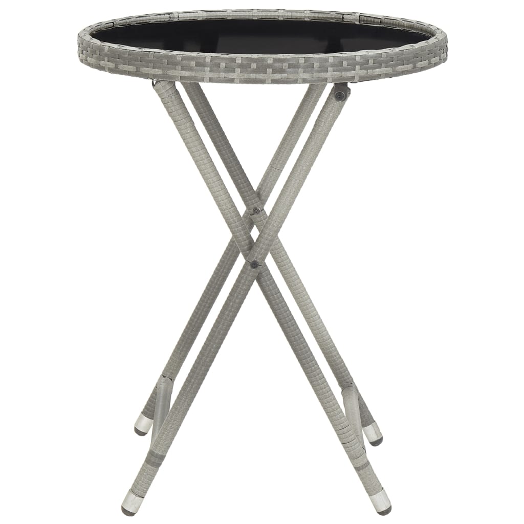Ensemble de bistro jardin 5pcs Résine tressée verre trempé Gris