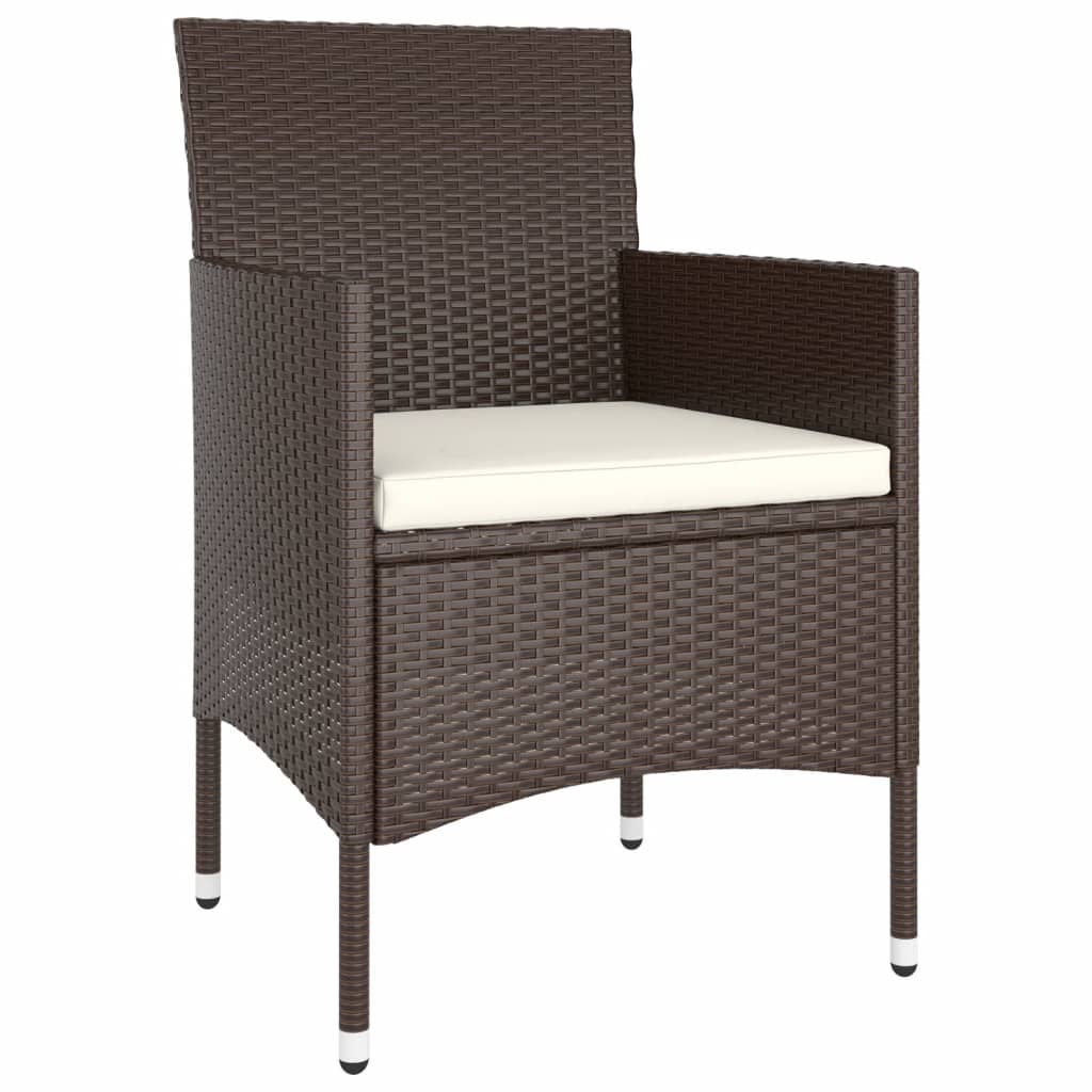 Ensemble de bistro de jardin 5 pcs poly rotin et verre trempé