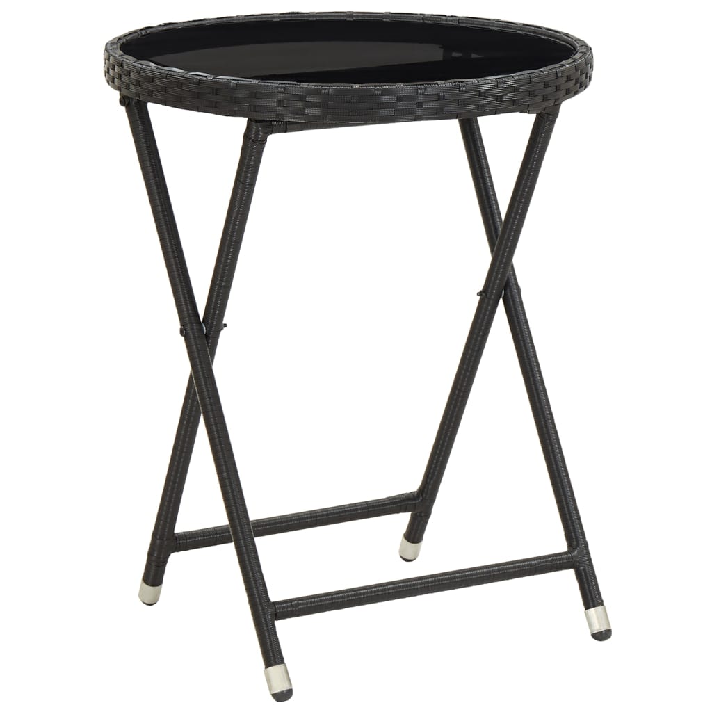 Ensemble de bistro de jardin 5 pcs poly rotin et verre trempé