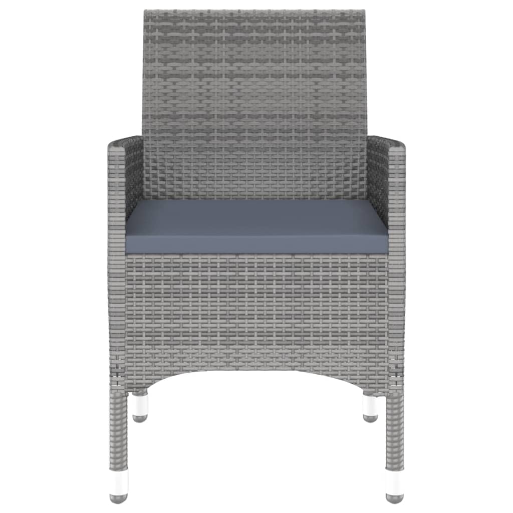 Ensemble à manger de jardin 3 pcs Résine tressée Gris