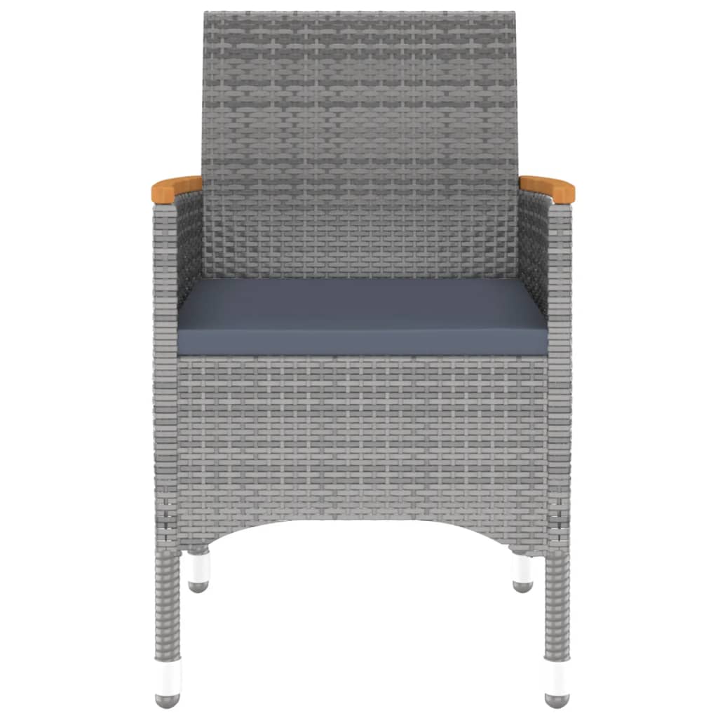 Ensemble à manger de jardin 3 pcs Résine tressée Gris