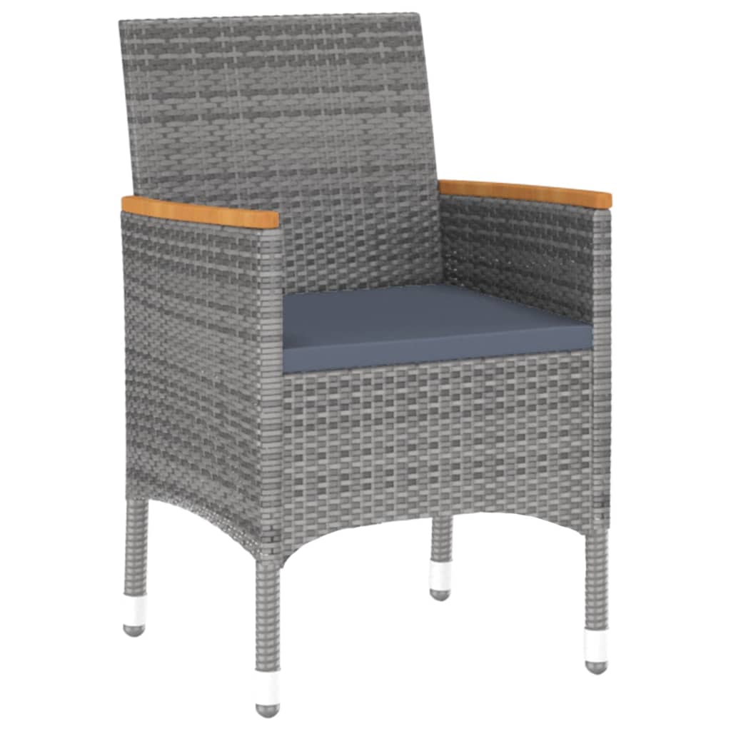 Ensemble à manger de jardin 3 pcs Résine tressée Gris