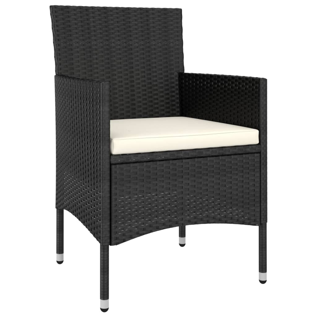 Salon de jardin 5 pcs Résine tressée Noir