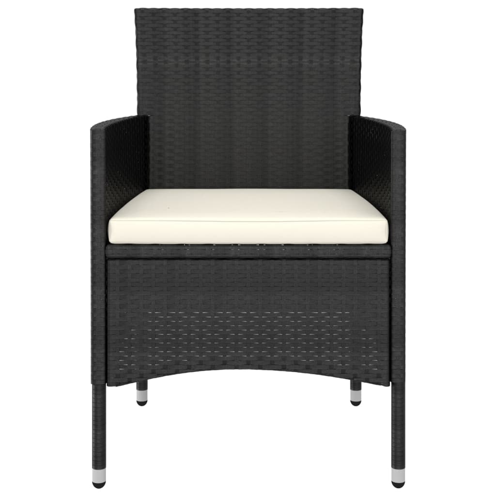 Salon de jardin 5 pcs Résine tressée Noir